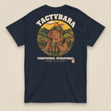 Tactybara Premium Double Sided T-Shirt in Navy, back view