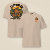 Tactybara Premium Double Sided T-Shirt in Sand, front and back view