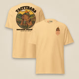 Tactybara Premium Double Sided T-Shirt in Yellow Haze, front and back view