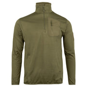 Viper Technical Mid-Layer Fleece Top in Olive Green, front view with quarter zip and chest pocket