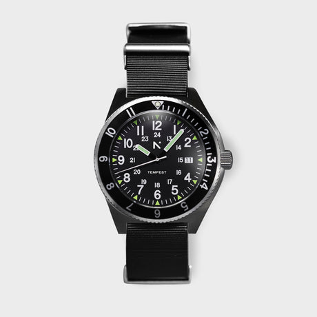 Rotate North Tempest' Quartz Navigator Watch (40mm) - Seal Black