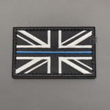 Thin Blue Line Union Jack Patch Black, Hook & Loop, 8cm | Task Outdoor