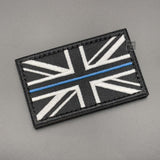 Thin Blue Line Union Jack Patch Black, Hook & Loop, 8cm | Task Outdoor