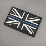 Thin Blue Line Union Jack Patch Black, Hook & Loop, 8cm | Task Outdoor