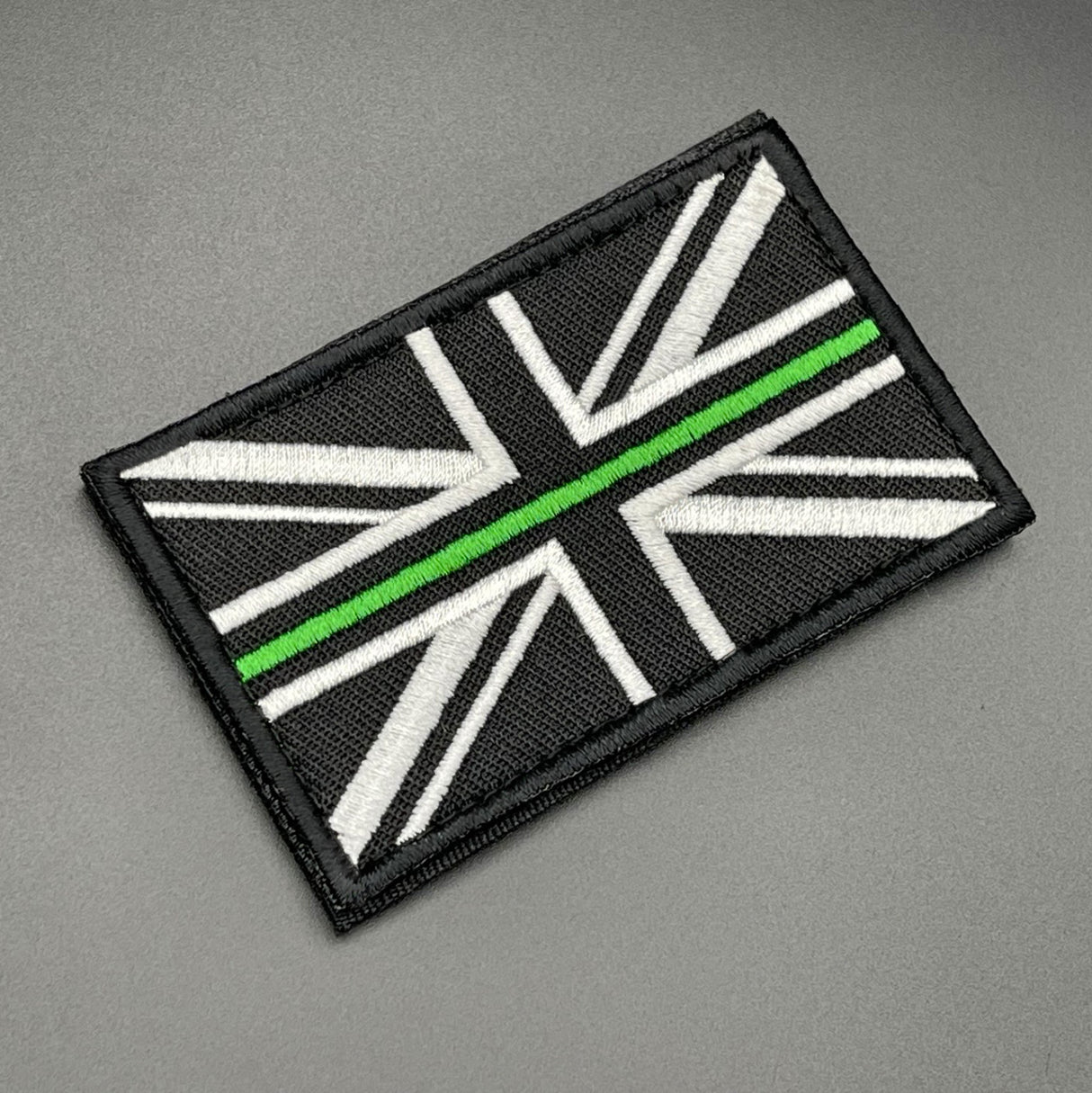 Thin Green Line Union Jack Patch Black, Hook & Loop, 8cm | Task Outdoor