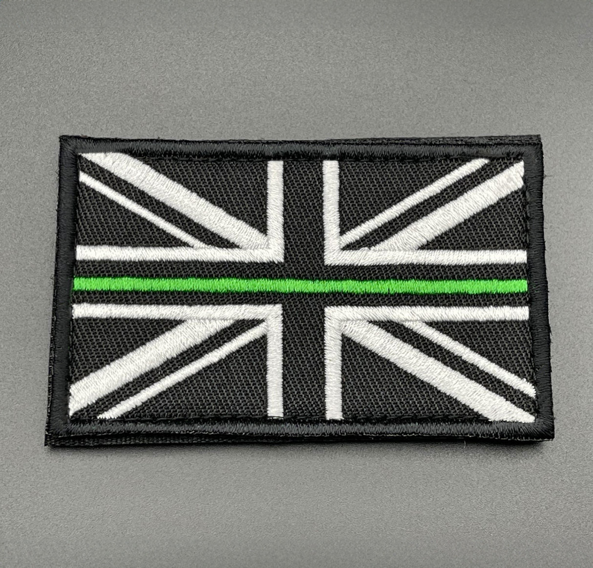 Thin Green Line Union Jack Patch Black, Hook & Loop, 8cm | Task Outdoor