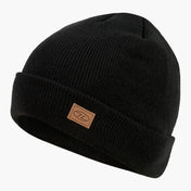 Highlander Thinsulate Ski Hat in Black - three-quarter studio view on white background