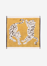 Anorak Tigers Organic Cotton Towel - Ochre and black face cloth flat lay