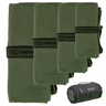 Highlander Microfibre Camping Towel - Olive Green showing all four sizes