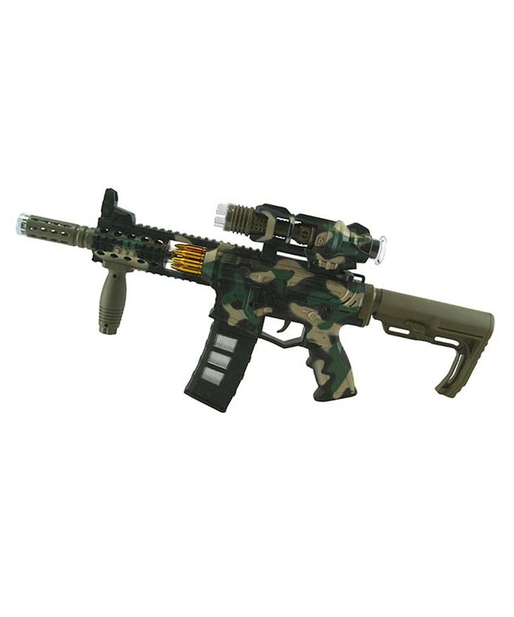 Toy Camo M4 Rifle Gun with Vibration & Flashing Lights | Task Outdoor