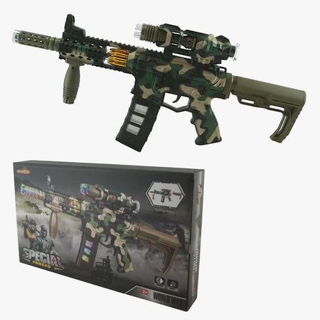 Toy Camo M4 Rifle Gun with Vibration & Flashing Lights | Task Outdoor