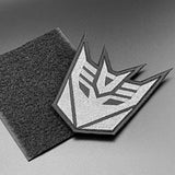 Decepticon Patch, Grey, Hook & Loop, 8cm | Task Outdoor