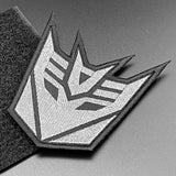 Decepticon Patch, Grey, Hook & Loop, 8cm | Task Outdoor