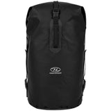 Highlander Troon Tri-Laminate Duffle Dry Bag 70L in black from the front on white background