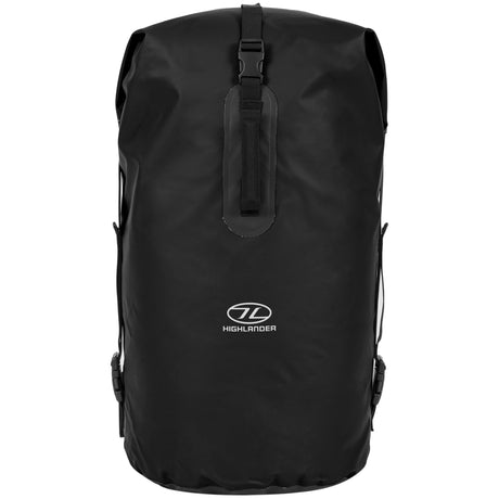 Highlander Troon Tri-Laminate Duffle Dry Bag 70L in black from the front on white background