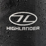 Highlander Troon Tri-Laminate Duffle Dry Bag 70L in black close up of logo