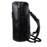 Highlander Troon Tri-Laminate Duffle Dry Bag 70L in black from the back left on white background