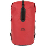 Highlander Troon Tri-Laminate Duffle Dry Bag 70L in red from the front on white background