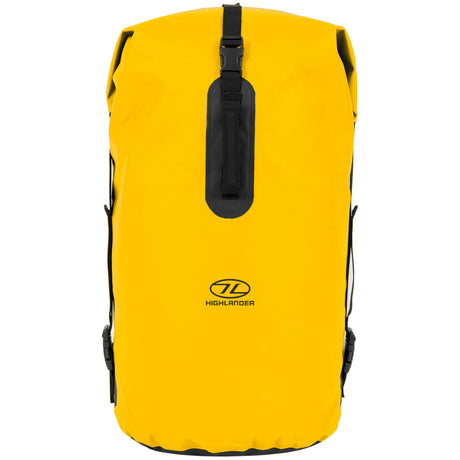 Highlander Troon Tri-Laminate Duffle Dry Bag 70L in yellow from the front on white background