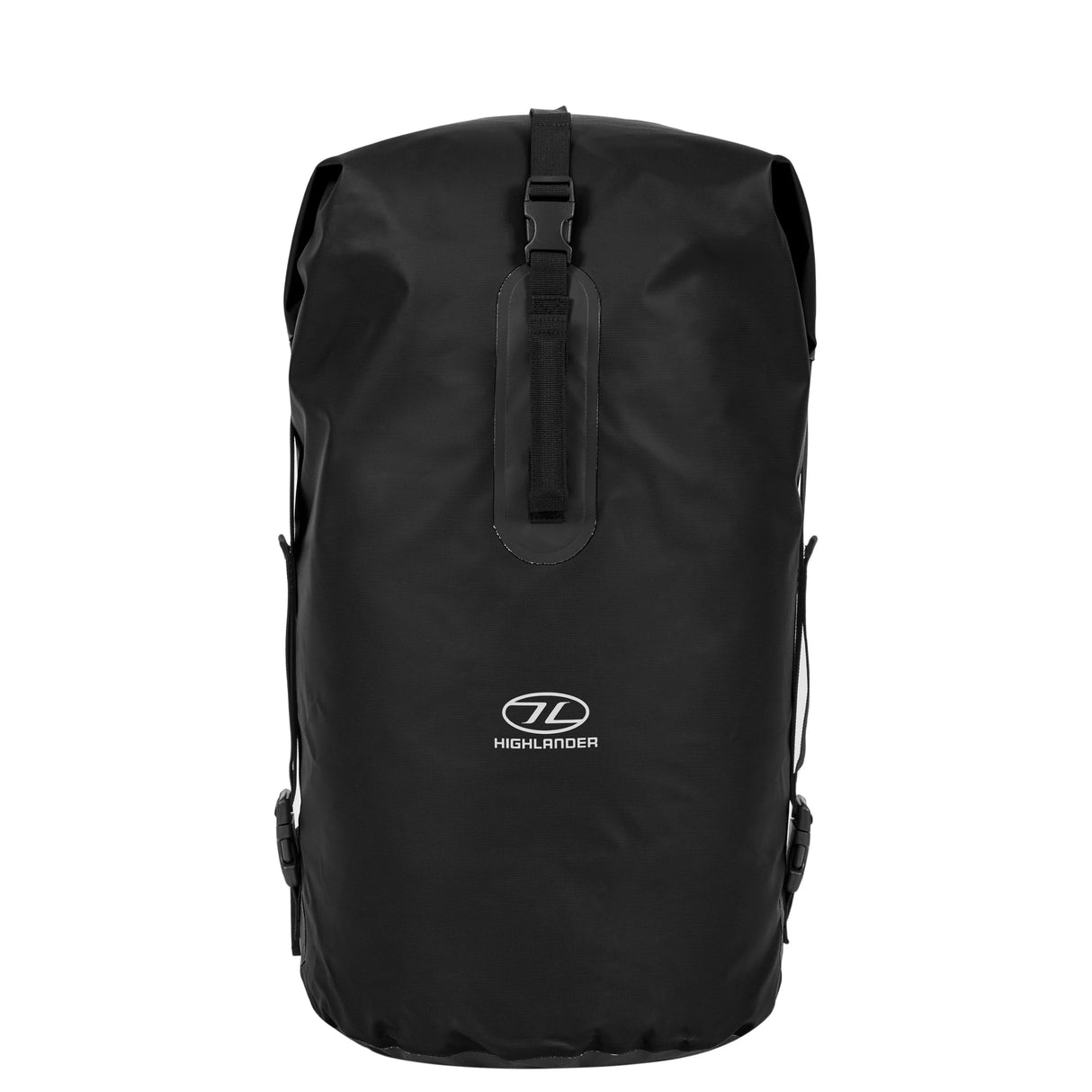 Highlander Troon Tri-Laminate Duffle Dry Bag 35L in black from the front on white background