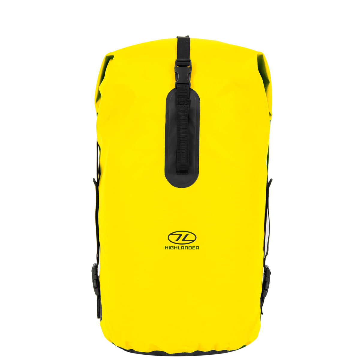Highlander Troon Tri-Laminate Duffle Dry Bag 35L in yellow from the front on white background