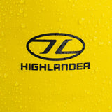 Highlander Troon Tri-Laminate Duffle Dry Bag 35L in yellow close up of logo