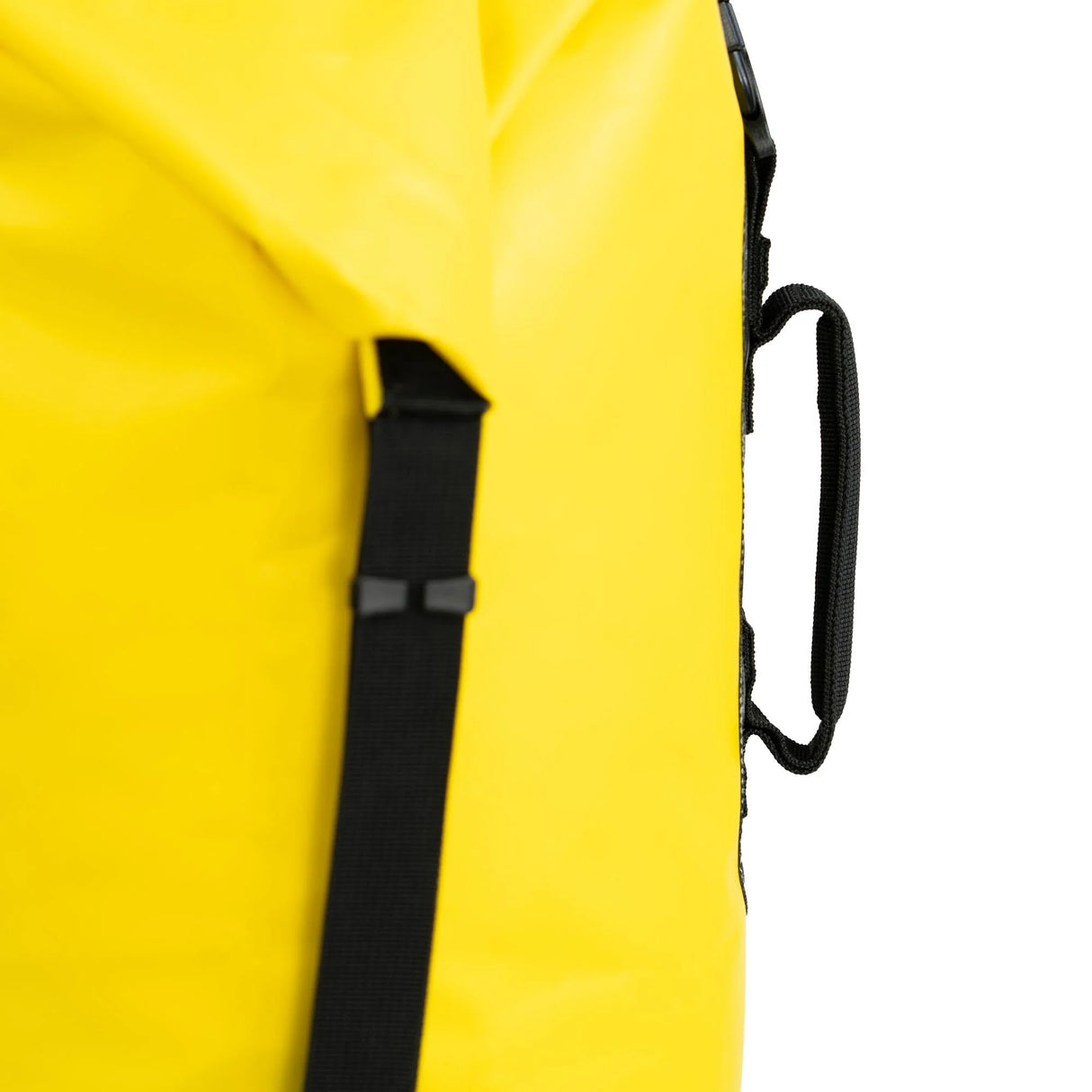 Highlander Troon Tri-Laminate Duffle Dry Bag 35L in yellow close up of handle