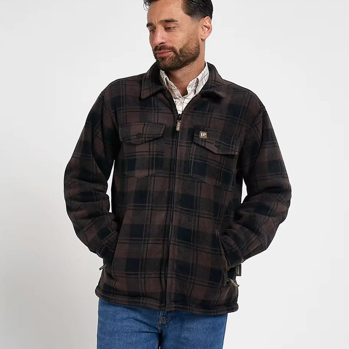 Jack Pyke Tundra Shirt in brown from the front on white background