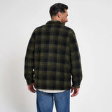 Jack Pyke Tundra Shirt in green check from the back on white background