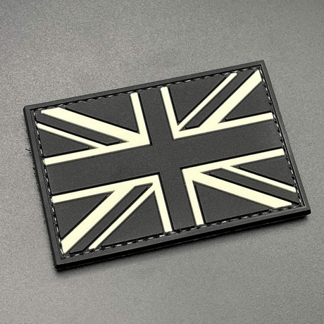 Black Union Jack Patch, PVC, Hook & Loop, 8cm | Task Outdoor