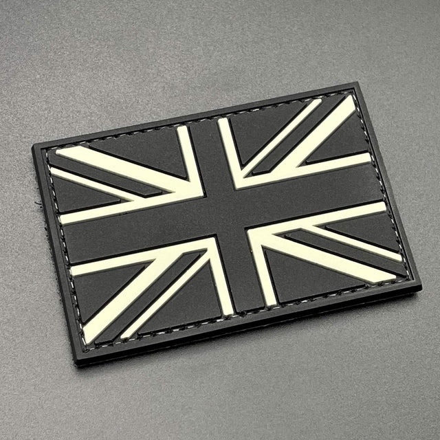 Black Union Jack Patch, PVC, Hook & Loop, 8cm | Task Outdoor