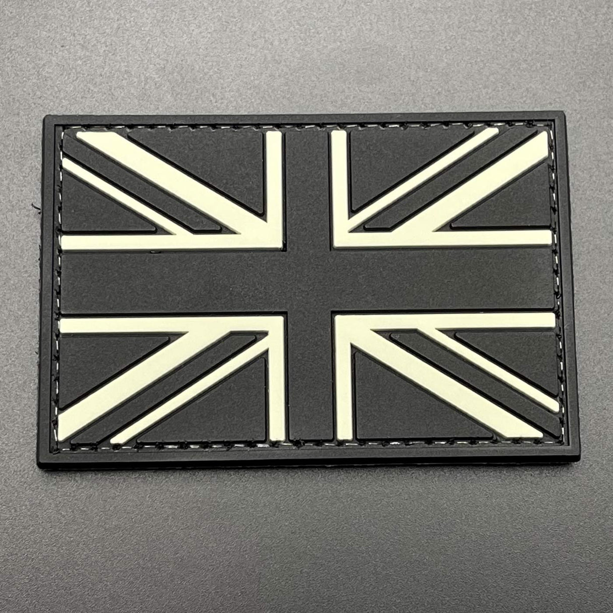 Black Union Jack Patch, PVC, Hook & Loop, 8cm | Task Outdoor