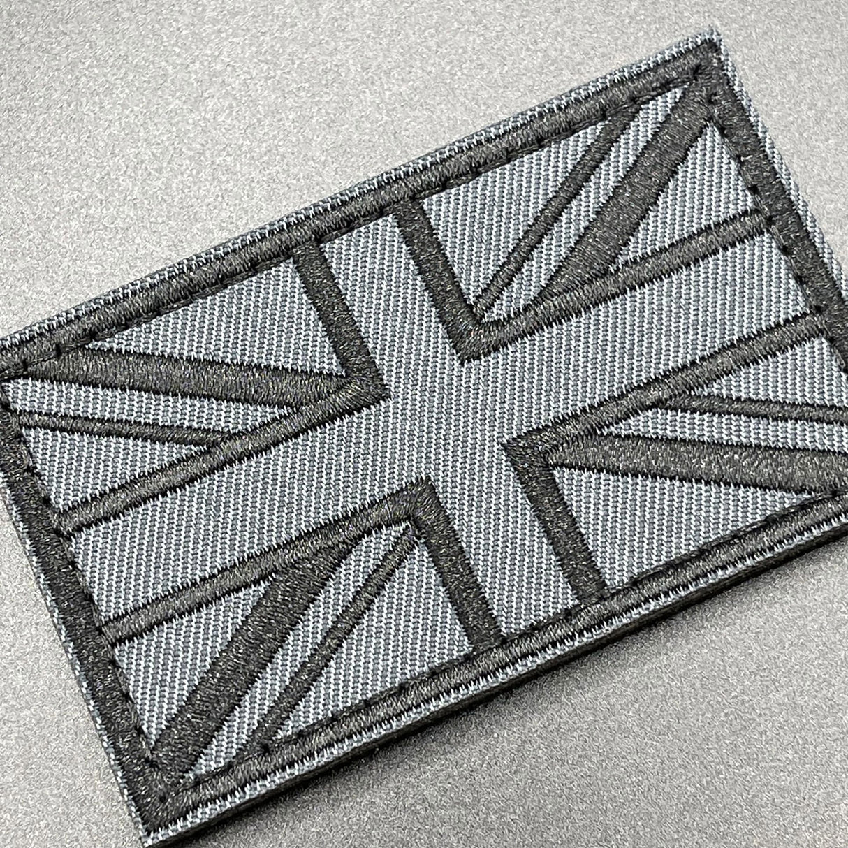 Grey Union Jack Patch, Hook & Loop, 8cm | Task Outdoor