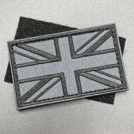 Grey Union Jack Patch, Hook & Loop, 8cm | Task Outdoor