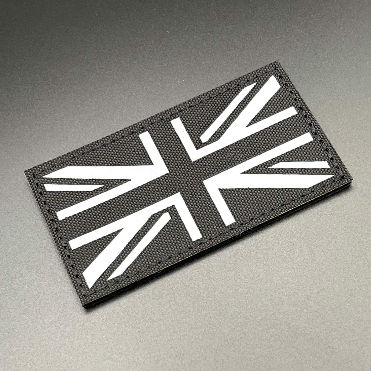 Reflective Union Jack Patch Black, Hook & Loop, 9cm | Task Outdoor