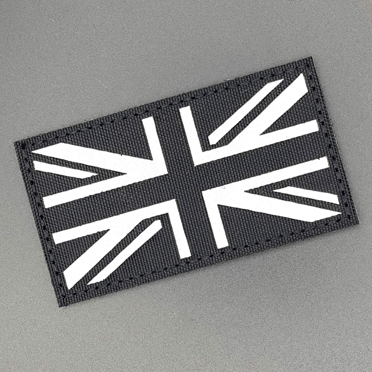 Reflective Union Jack Patch Black, Hook & Loop, 9cm | Task Outdoor