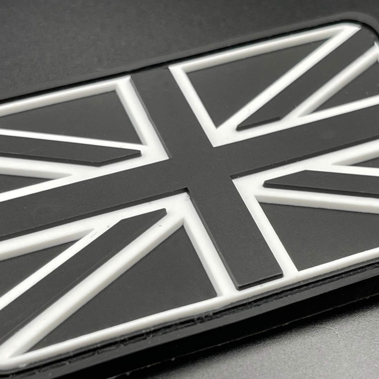 3D Black Union Jack Patch, PVC, Hook & Loop, 8cm | Task Outdoor