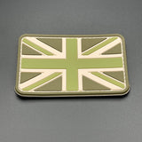 Green Subdued Union Jack Patch, PVC, Hook & Loop, 8cm | Task Outdoor