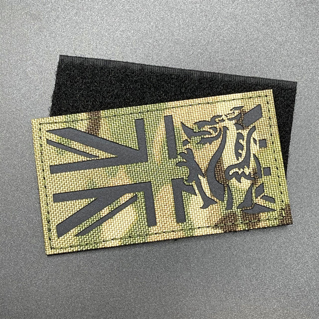 IR Union Jack with Welsh Dragon Patch, MTP Camo, Hook & Loop | Task Outdoor