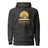 Adventure Before Dementia Camping Hoodie in Charcoal Heather, flat front view with drawstrings and pouch pocket