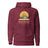Adventure Before Dementia Camping Hoodie in Maroon, flat front view with drawstrings and pouch pocket