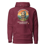 Sloth Hiking Club: Hilltop Hoodie in Maroon, full front view