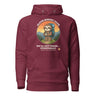 Sloth Hiking Club: Hilltop Hoodie in Maroon, full front view