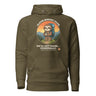 Sloth Hiking Club: Hilltop Hoodie in Military Green, full front view