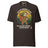 Sloth Hiking Club: Walking T-Shirt in Brown, full front view with the printed neck label