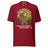 Sloth Hiking Club: Walking T-Shirt in Cardinal, full front view with the printed neck label