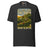 It's Just Over the Brow T-Shirt in Dark Grey, full front view with the printed neck label