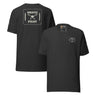 Drone Pilot T-shirt in Dark Grey, back and front, with the off-white stencil patch print on the back and left chest