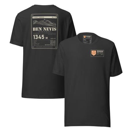 Summit Series Ben Nevis T-Shirt in Dark Grey, back and front view
