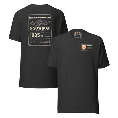 Summit Series Snowdon T-Shirt in Dark Grey, back and front view
